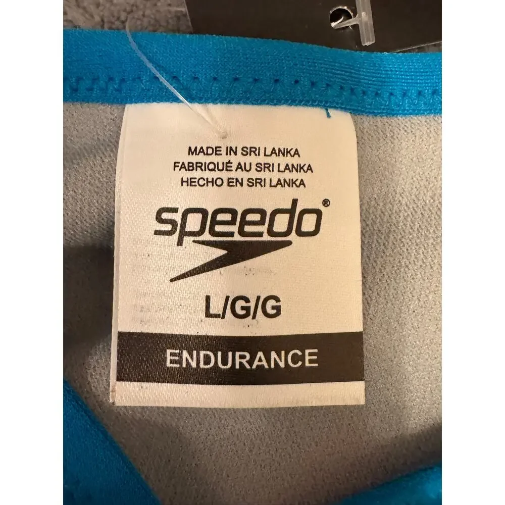 NEW Speedo Women's Swimsuit Top Bikini Tie Back Print LARGE